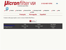 Tablet Screenshot of micronfilterusa.com